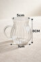 Set of 8 200 ml Borosilicate Glass Cups with Handles and Striped Patterns, Heat Resistant Transparent Kw-727 - 4