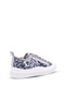 Sweet Girl's Sequined and Laced Silver Color Sneaker - 3