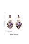 PURPLE 1Pc retro light luxury high-end sense flash full of diamond fringed earrings temperament earr - 5