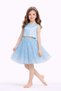 Girl's Pearl Detailed Baby Blue Tutu Skirt Birthday Graduation Party Skirt - 3