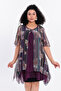 Women's Plus Size Patterned Blouse Tulle Fabric Inner Lining Modern Stylish Short Sleeve Blouse Ng5023 - 2