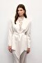 Belted Satin Jacket - Stone - 5