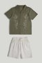 Linen Blend Shirt and Shorts Outfit, 5 years to 10 years