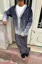 Color-Shift Knitwear Cardigan Navy Blue - 3