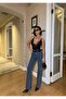 Women's Stone-Embellished High-Waisted Palazzo Fit Jeans - 5