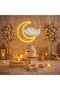 ضوء نيون LED على شكل هلال لعيد مبارك، 62.5 × 51.4 سم، بقاعدة أكريليك 6 مم، أبيض وأصفر - 5