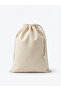 Raw Fabric Drawstring Shoe Carrying Bag 35X40 cm Natural Color Multi-Purpose Storage Bag - 6