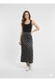 Women's Polka Dot Midi Length High Waist Casual Stylish Skirt
