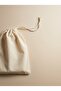 Raw Fabric Drawstring Shoe Carrying Bag 35X40 cm Natural Color Multi-Purpose Storage Bag - 4