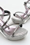 Modern Platinum Stone Stylish Women's Wedge Heel Shoes - 2