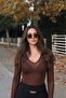 Women's V-Neck Transparent Long Sleeve Blouse