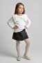 Girl Child 4-9 Years Old Stoned Bow Collar Denim Shorts Skirt Set Smoked