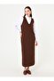 Knitwear Hijab Dress - Brown - - 3