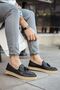 Rlx-119 Tassels Men's Casual Laceless Straw Sole Loafer Skin Classic Shoes Cht - Black - 3