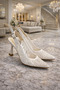 ✨   Stone Detailed Mesh Women's Heeled Shoes (White, Black, Cream) – Elegant Design - 2