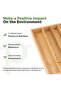 Bamboo Cutlery Drawer Organizer – 5 Compartment Kitchen Utensil Tray, Wooden Silverware Organizer for Spoons, Forks & Knives, Space-Saving Drawer Storage - 3
