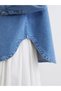 Artı-Store Shirt Collar, Long Sleeve Women's Jean Jacket, Made of Denim Fabric. Önden Gi - 4
