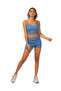 Women Solid Rib Knit Shorts in Denim Blue