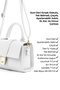 Wrinkled Textured White Shk308 Faux Leather Single Compartment, Hand, Arm and Shoulder Bag with Snap Fasteners - 6