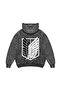 Wings of Freedom Printed Oversize Unisex Washable Black Hoodie