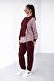Women's Crew Neck Side-Tie Shirt Detail Modal Set - 4