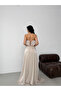 Stone Strapless Ruffled Slit Chiffon Evening Dress - 6