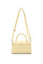 Wrinkled Textured Yellow Shk308 Faux Leather Single Compartment, Hand, Arm and Shoulder Bag with Snap Fasteners - 3