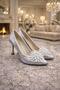 ✨   Stone Detailed Floral Appliqué Women's Heeled Shoes (Gray & Black) – Elegant Sophistication - 2