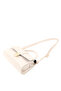 Wrinkled Textured Cream Shk308 Faux Leather Single Compartment, Hand, Arm and Shoulder Bag with Snap Fasteners - 7