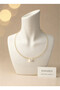 Women's Gold Thin Chain Necklace - Marquise Cut Crystal Stone Choker Necklace 45cm - 8