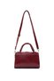 Wrinkled Textured Claret Red Shk308 Faux Leather Women's Hand, Arm and Shoulder Bag with Snap Fasteners and Adjustable Strap - 3