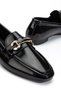 Women's Black Shiny Leather Buckle Detailed Lightweight Orthopedic Ballerinas - 3