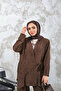 طقم كيمونو نسائي ذاتي التصميم باللون البني - 4