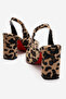Women's Mirrored Open-Back Heeled Shoes Leopard - 4
