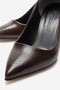 Women's Stiletto Shoes Brown Wrinkled - 3