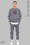 Unisex Tic Tac Toe Printed Crew Neck Hoodless Oversized 100% Cotton Combed Cotton Sweatshirt - 2
