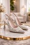 ✨   Stone Detailed Evening Dress Women's Heeled Shoes (Gold & Silver Detailed) – Elegant Design - 2