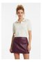 Pearl Detailed Polo Collar Soft Textured Short Sleeve Knitwear Blouse Aw25Bz0007 - 3