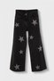 Mojo girl child 9-14 years old stone star embroidered palazo denim smoke - 2
