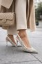 ✨   Stone Detailed Evening Dress Women's Heeled Shoes (Gold & Silver Detailed) – Elegant Design