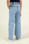 Mojo Girl's 4-9 Years Old Heart Embroidered Palazzo Trousers Denim Blue - 3