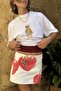 Women's Oversize T-Shirt Léo Bear Printed White – 100% Cotton Compact Single Jersey 24/1