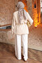 Beige Buttoned Lined Jacket with Rope Detail - 4
