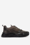 Men's Thick Sole Lace-Up Sneaker Shoes Real Leather Mc 23373 Khaki