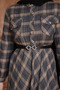 Anthracite Belted Plaid Patterned Buttoned Dress - 4