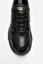 Men's Thick Sole Lace-Up Sneaker Shoes Real Leather Mc 23373 Black - 2