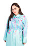 Blue Base Multicolor Stripe & Dot Printed Maxi Dress - 4