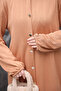 Biscuit Buttoned Tunic and Trousers Wrinkled Suit - 4