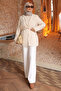 Beige Buttoned Lined Jacket with Rope Detail - 2