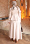 Beige Skirt, Flounced Blouse, Skirted Scuba Suit - 4